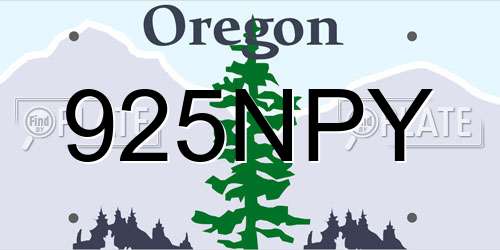 925NPY Oregon License Plate