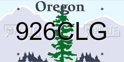 926CLG Oregon License Plate