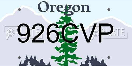 926CVP Oregon License Plate