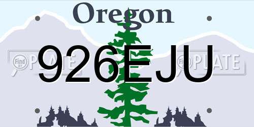926EJU Oregon License Plate