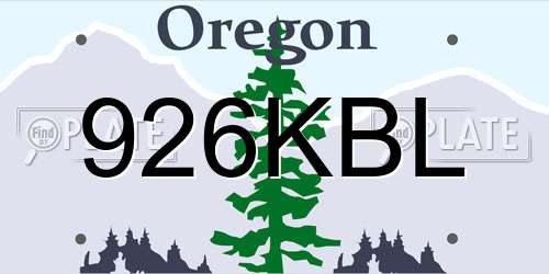 926KBL Oregon License Plate