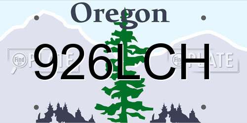 926LCH Oregon License Plate