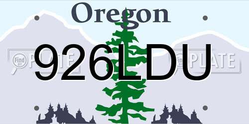 926LDU Oregon License Plate