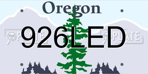 926LED Oregon License Plate