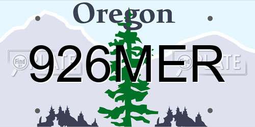 926MER Oregon License Plate