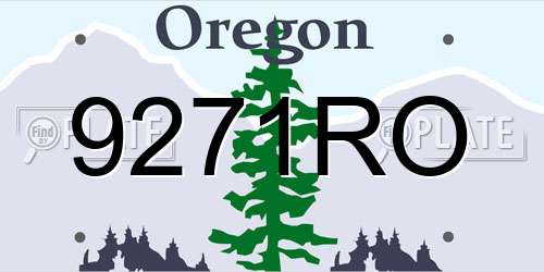 9271RO Oregon License Plate