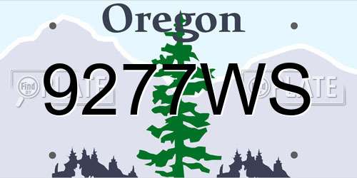 9277WS Oregon License Plate