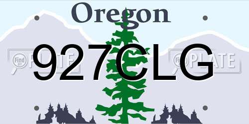 927CLG Oregon License Plate