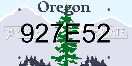 927E52 Oregon License Plate