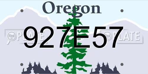 927E57 Oregon License Plate