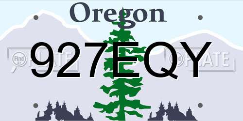 927EQY Oregon License Plate