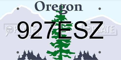 927ESZ Oregon License Plate