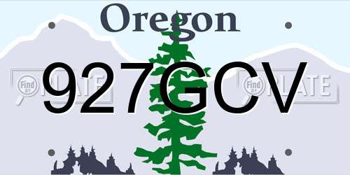 927GCV Oregon License Plate
