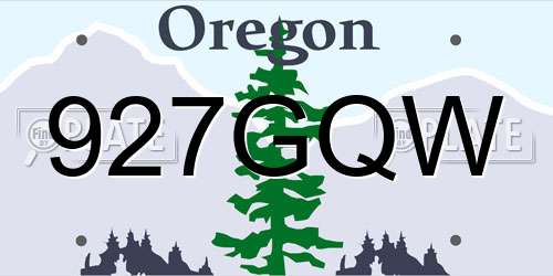 927GQW Oregon License Plate