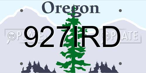 927IRD Oregon License Plate