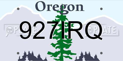 927IRQ Oregon License Plate