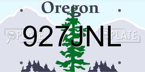 927JNL Oregon License Plate