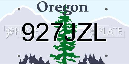 927JZL Oregon License Plate