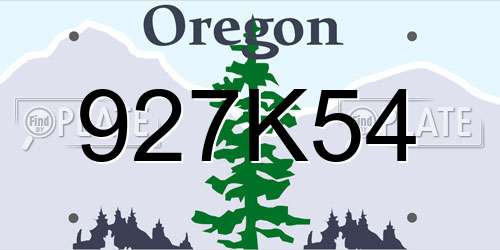 927K54 Oregon License Plate