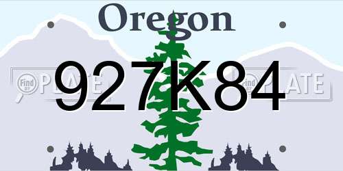927K84 Oregon License Plate