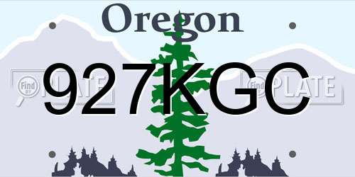 927KGC Oregon License Plate