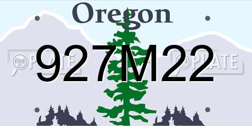 927M22 Oregon License Plate
