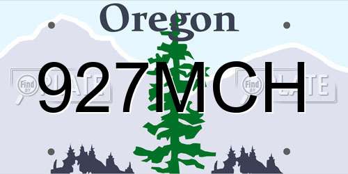 927MCH Oregon License Plate