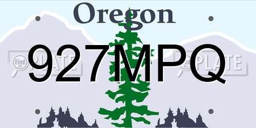 927MPQ Oregon License Plate