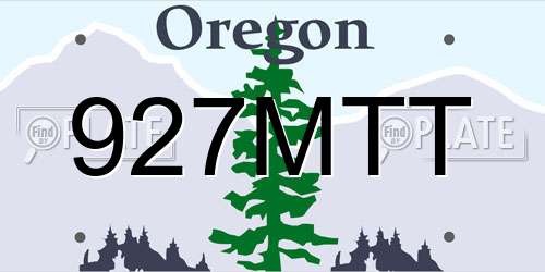 927MTT Oregon License Plate