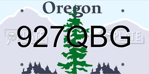 927QBG Oregon License Plate