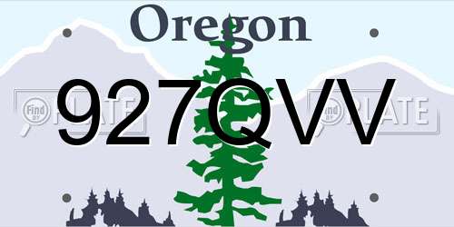 927QVV Oregon License Plate