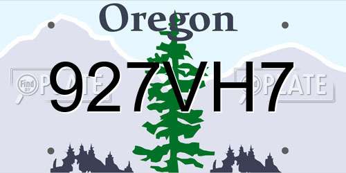 927VH7 Oregon License Plate