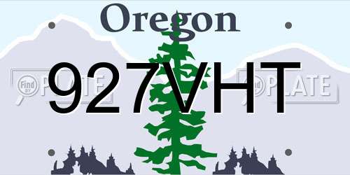 927VHT Oregon License Plate