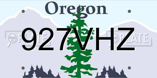 927VHZ Oregon License Plate