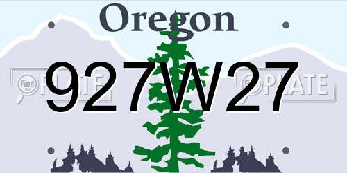 927W27 Oregon License Plate