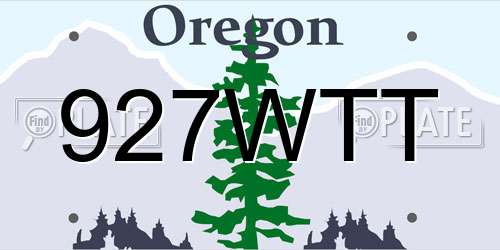 927WTT Oregon License Plate