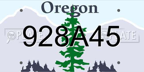 928A45 Oregon License Plate