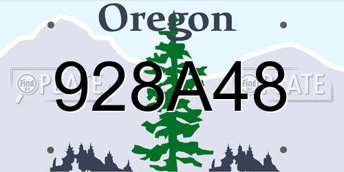 928A48 Oregon License Plate