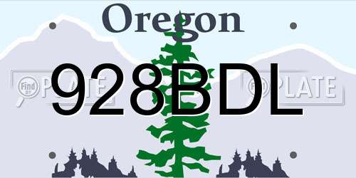 928BDL Oregon License Plate