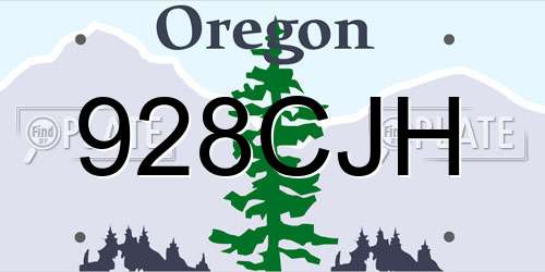928CJH Oregon License Plate