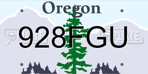 928FGU Oregon License Plate