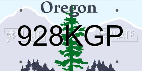 928KGP Oregon License Plate