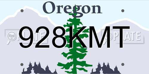 928KMT Oregon License Plate
