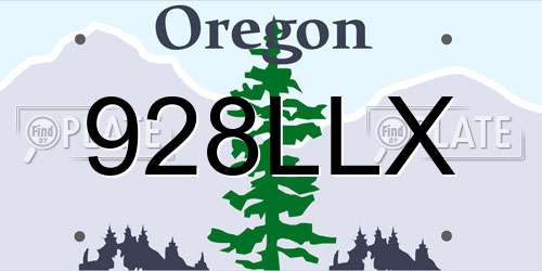 928LLX Oregon License Plate