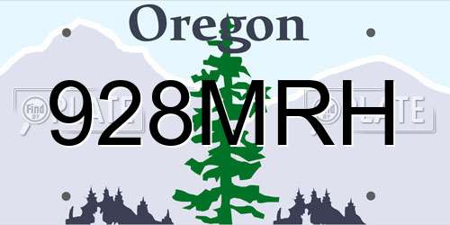 928MRH Oregon License Plate