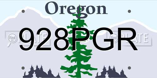 928PGR Oregon License Plate