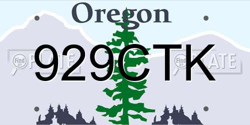 929CTK Oregon License Plate