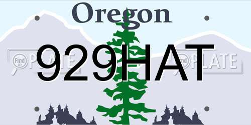 929HAT Oregon License Plate