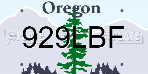 929LBF Oregon License Plate