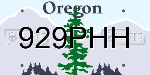 929PHH Oregon License Plate